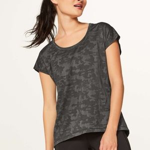 Lululemon Miles Ahead Short Sleeve Green Deep Camo